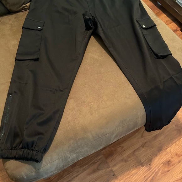 Mid Rise Satin Cargo Pants - Picture 13 of 13